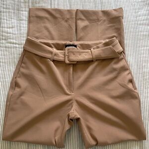 Express Tan Chinos Versatile Flat Front Design